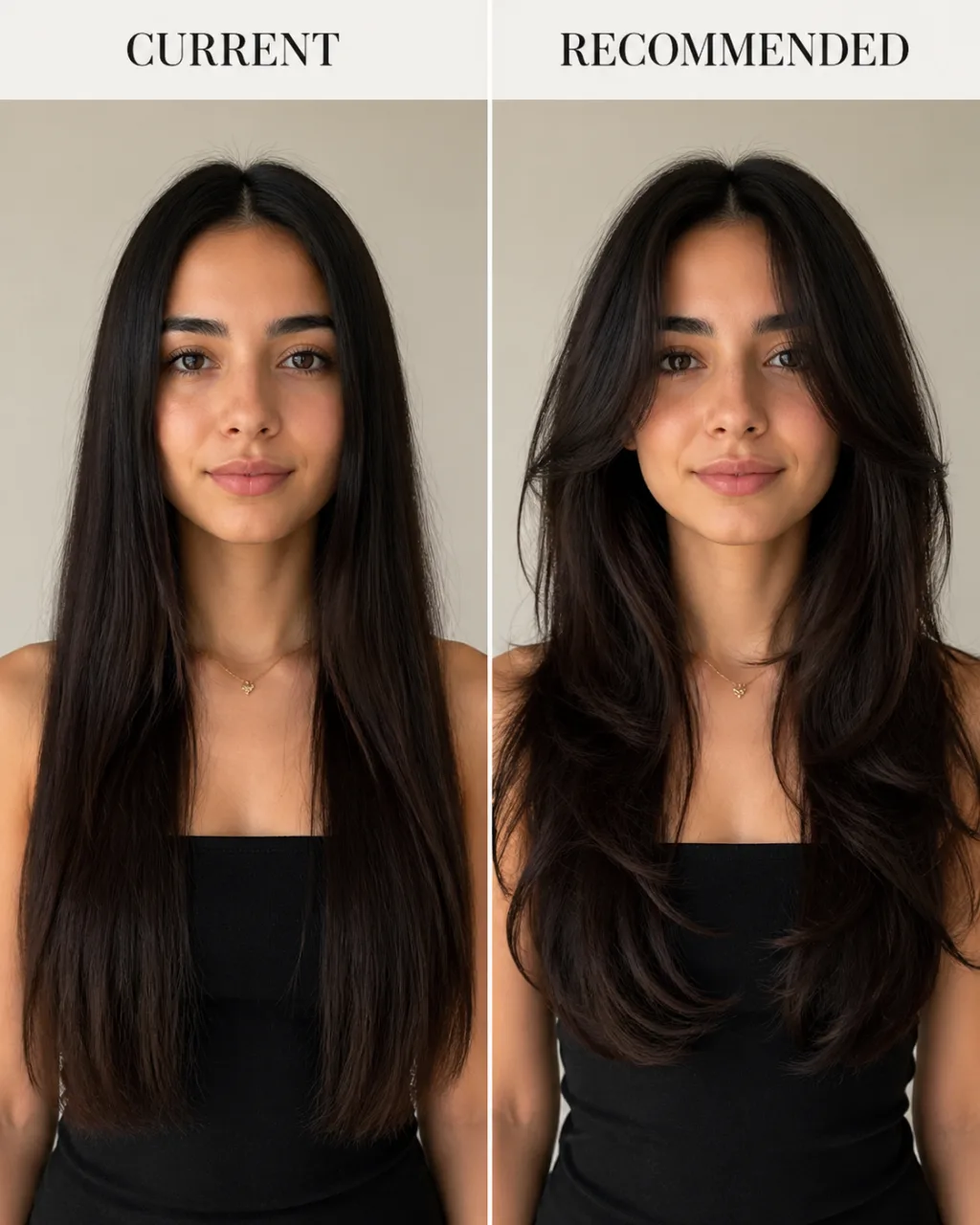 Hairstyle before / after spread