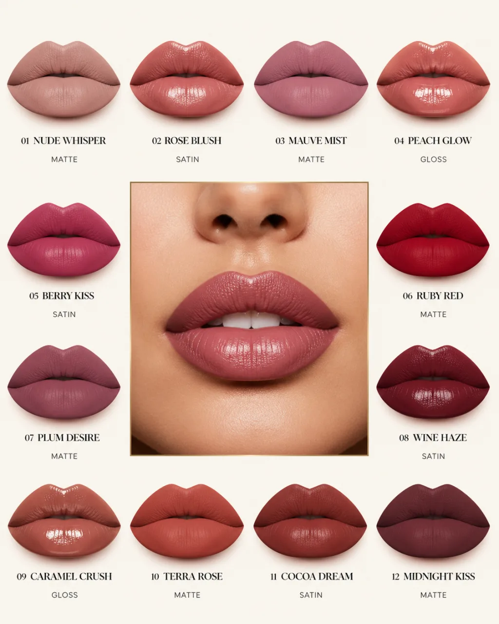 Personalised lipstick palette spread